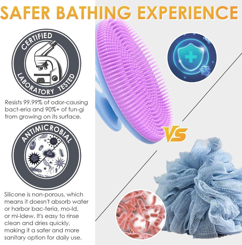 Innerneed Magnetic Silicone Body Scrubber for Shower – Soft, Hygienic Exfoliating Body Brush with Magnetic Core for Daily Cleansing, Circulation & Skin Vitality (Purple) - Image 5